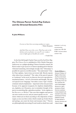 The Chinese Parrot: Technê-Pop Culture and the Oriental Detective Film