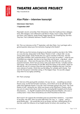 Interview with Alan Pater