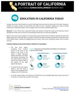 Education in California Today