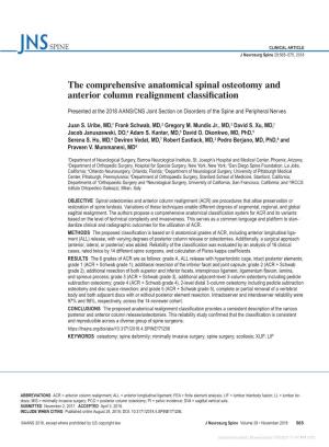 The Comprehensive Anatomical Spinal Osteotomy and Anterior Column Realignment Classification