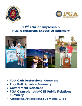 PGA Championship Public Relations Executive Summary