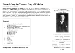 Edward Grey, 1St Viscount Grey of Fallodon from Wikipedia, the Free Encyclopedia