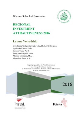 REGIONAL INVESTMENT ATTRACTIVENESS 2016 Lubusz Voivodship