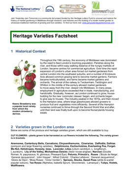 Heritage Varieties Factsheet