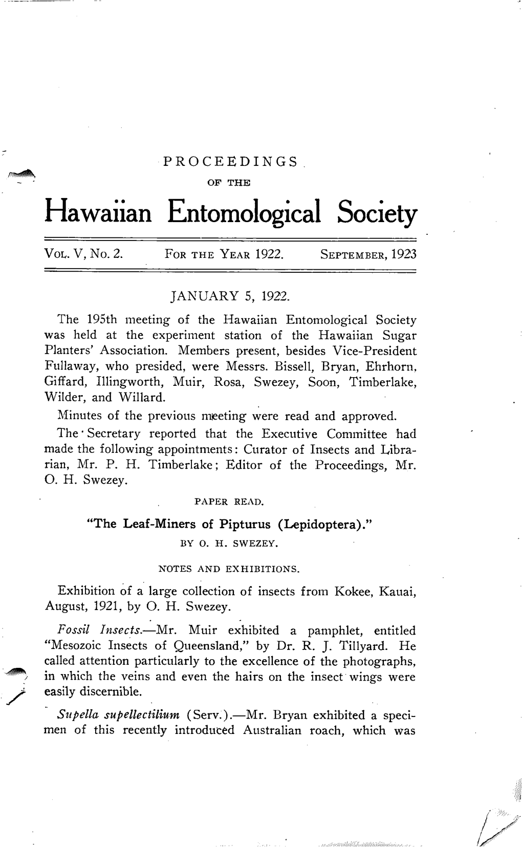 Hawaiian Entomological Society