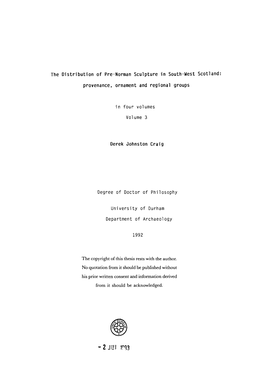 Derek Johnston Craig the Copyright of This Thesis Rests with the Author. No