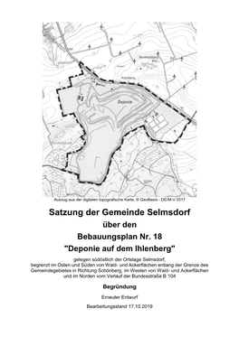 Satzung Der Gemeinde Selmsdorf