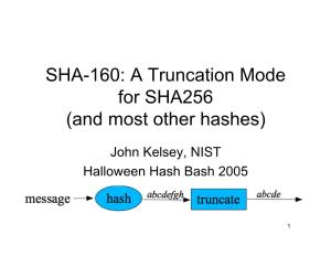 Cryptographic Hash Workshop (2005)