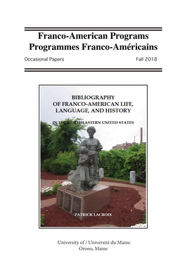 Franco-American Programs Programmes Franco-Américains