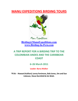 Manu Expeditions Birding Tours