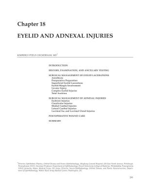 Chapter 18 EYELID and ADNEXAL INJURIES