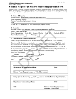 National Register of Historic Places Registration Form