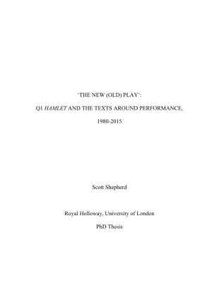 'The New (Old) Play': Q1 Hamlet and the Texts Around