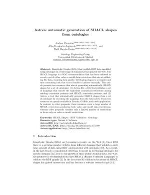 Astrea: Automatic Generation of SHACL Shapes from Ontologies