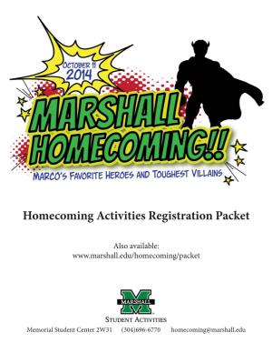 Homecoming Activities Registration Packet