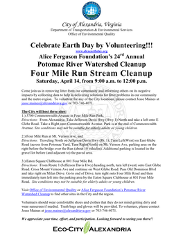 Potomac River Watershed Cleanup Flyer