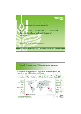 CGIAR Consortium of International Agricultural Research Centers