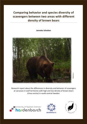 Comparing Behavior and Species Diversity of Scavengers Between Two Areas with Different Density of Brown Bears