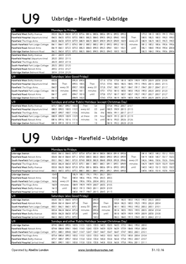 U9 Uxbridge – Harefield – Uxbridge