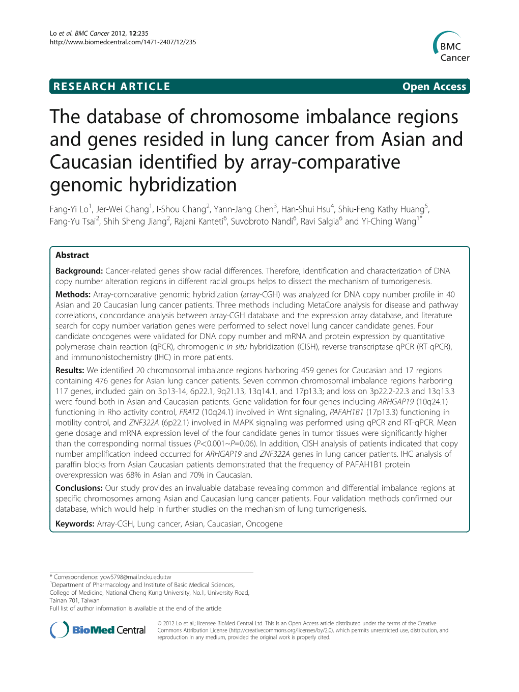 The Database of Chromosome Imbalance Regions and Genes