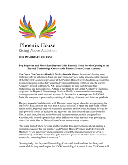 Beyoncé Joins Phoenix House for the Opening of the Beyoncé Cosmetology Center at the Phoenix House Career Academy