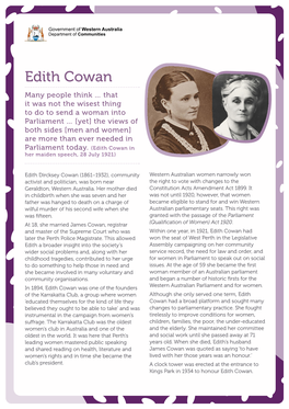 Edith Cowan Fact Sheet