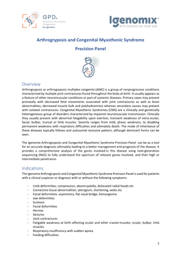 Arthrogryposis and Congenital Myasthenic Syndrome Precision Panel
