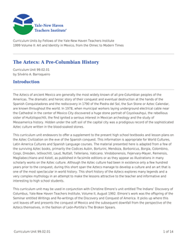 The Aztecs: a Pre-Columbian History