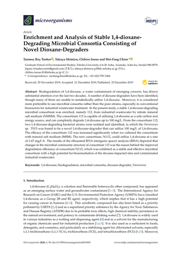 Enrichment and Analysis of Stable 1, 4-Dioxane-Degrading Microbial