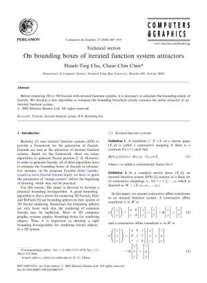 On Bounding Boxes of Iterated Function System Attractors Hsueh-Ting Chu, Chaur-Chin Chen*
