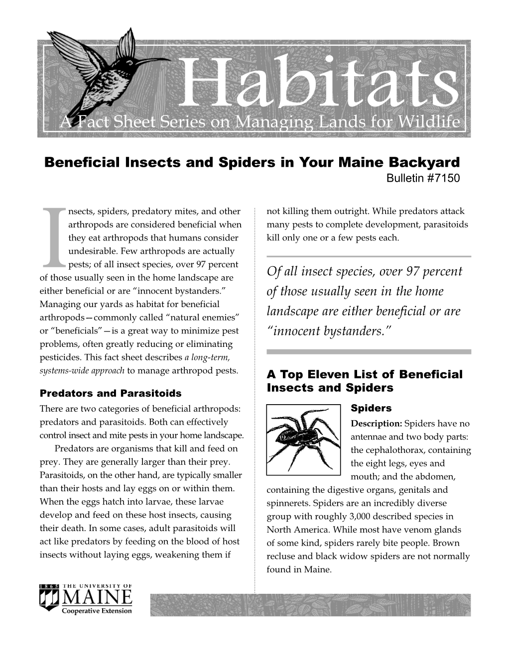 A Fact Sheet Series on Managing Lands for Wildlife