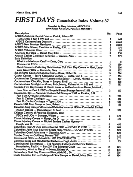 Index of Volumes 37 to 47