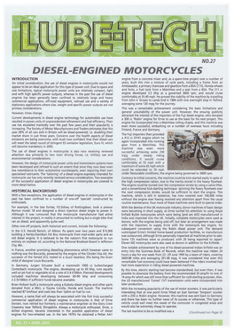 Diesel-Engined Motorcycles
