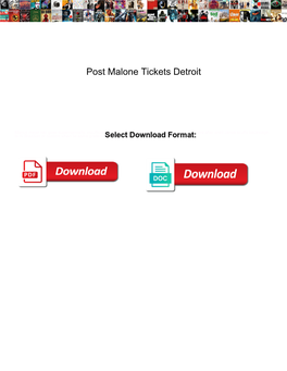 Post Malone Tickets Detroit