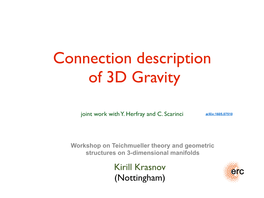 Connection Description of 3D Gravity