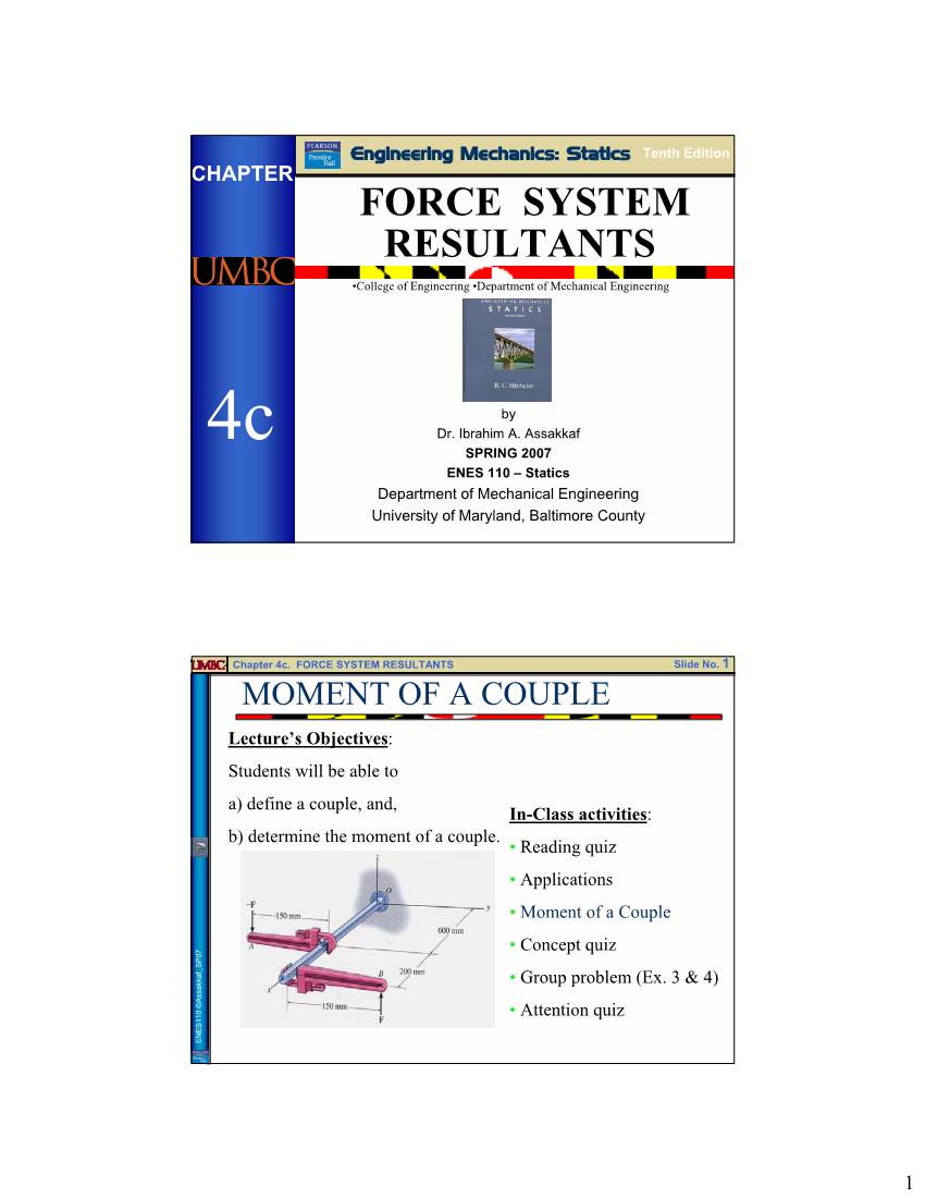 Force System Resultants