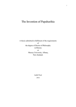 The Invention of Papahurihia