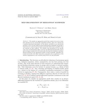 Self-Organization on Riemannian Manifolds