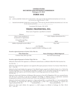 Form 10-K Trizec Properties, Inc