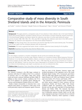 Comparative Study of Moss Diversity in South Shetland Islands and in The