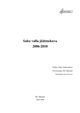 Saku Valla Jäätmekava 2006-2010