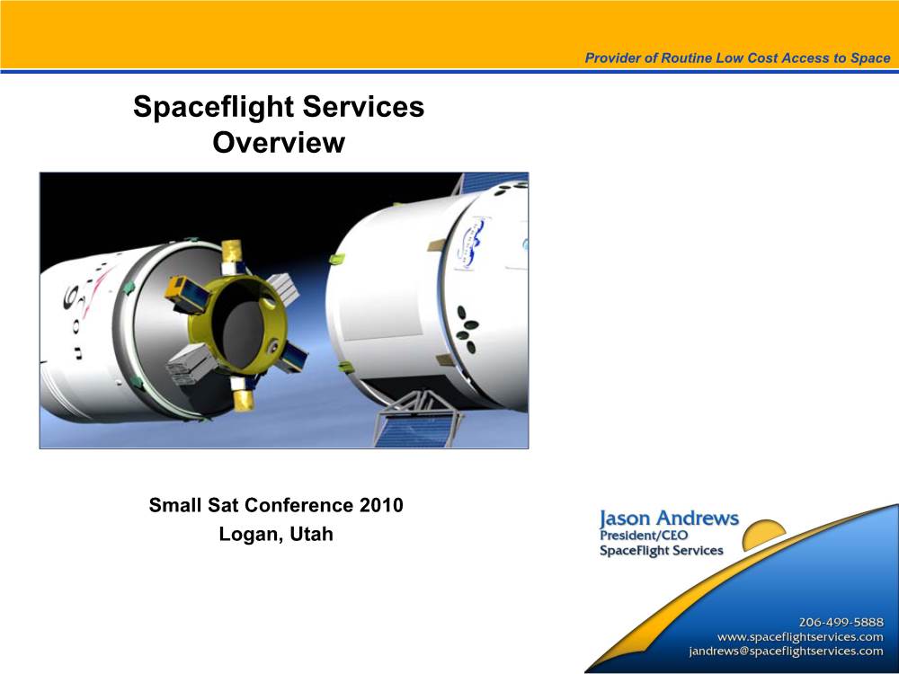 Spaceflight Services Overview