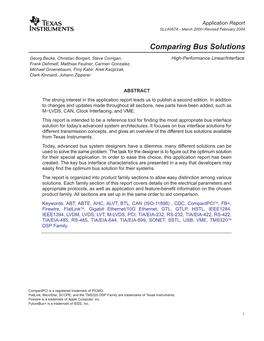 Comparing Bus Solutions (Rev. A)