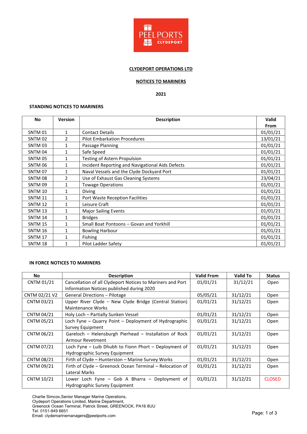 Notice To Mariners Provides What Information