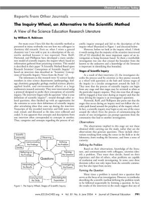 The Inquiry Wheel, an Alternative to the Scientific Method. a View of The