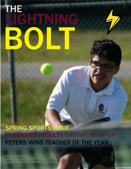 Spring Sports Issue Forensics Results/Drama Wrap-Up Peters Wins Teacher of the Year