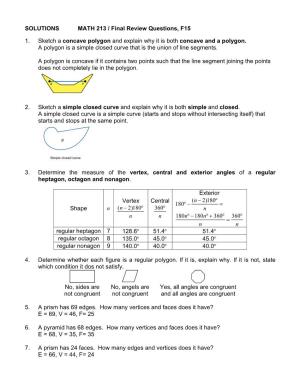 Final Exam Review Questions with Solutions