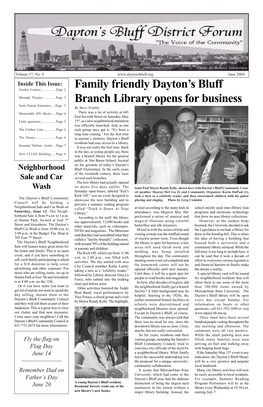 June 2004 Inside This Issue: Family Friendly Dayton’S Bluff Garden Contest