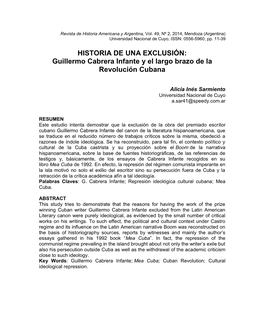 Guillermo Cabrera Infante Y El Largo Brazo De La Revolución Cubana
