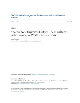 The Visual Turns in the Memory of West German Terrorism Leith Passmore University of Western Australia, Leith.R.M.Passmore@Gmail.Com